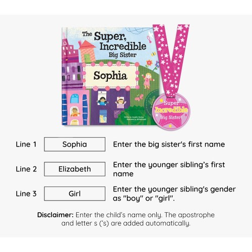 The Super, Incredible Big Sister Personalized Book