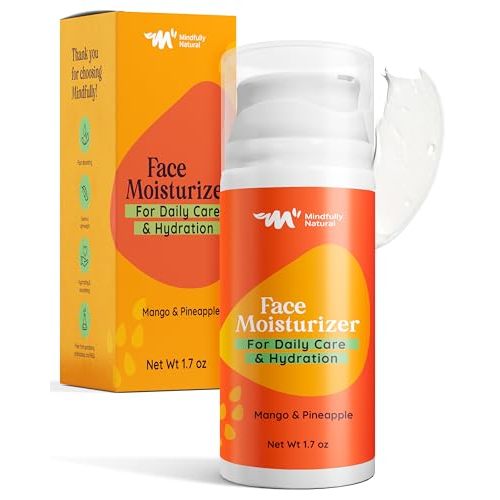 Kids Face Lotion with Shea Butter, Aloe Vera & Jojoba – Gentle, Hydrating Moisturizer for Girls & Boys Ages 8-12 – Lightweight, Fast-Absorbing Daily Face Cream for Sensitive Skin (Mango & Pineapple)