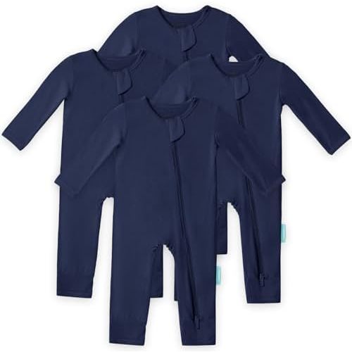 PurComfy Baby Long Sleeve Romper Jumpsuit, Premium Soft Rayon One Piece Pajamas Boy Girl 2-Way Zipper Coverall Sleeper