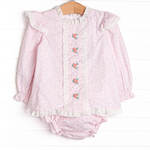 Bleu: Merritt Embroidered Diaper Set, Pink – Stitchy Fish