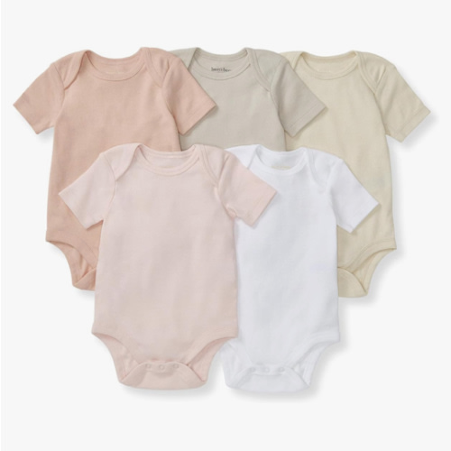 Burt's Bees Baby Organic Cotton Bodysuits – Baby Boy & Girl Short and Long Sleeve One-Pieces, 5-Pack