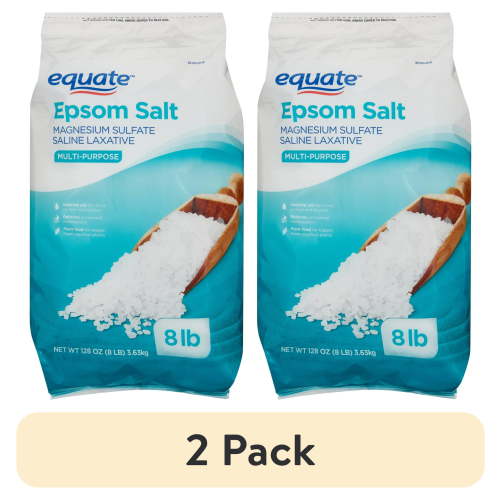 (2 pack) Equate Epsom Salt, Magnesium Sulfate, 128 oz (8lb), Unscented