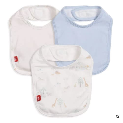 Magnetic Bib 3-Pack – Magnetic Me / White Serene Safari