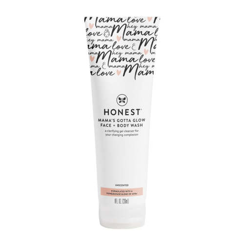 The Honest Company Mama's Gotta Glow Face and Body Wash, Pregnancy Safe Clarifying Exfoliating AHA Cleanser, Packaging May Vary, 8 fl oz