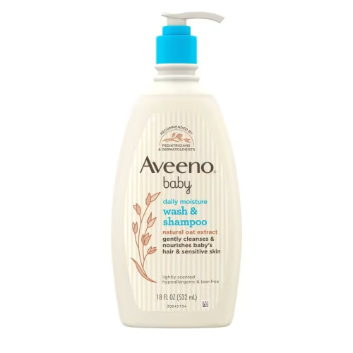 Aveeno Baby Daily Moisture Gentle Body Bath Wash & Shampoo - Lightly Scented - 18 fl oz