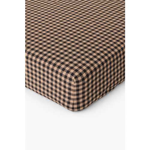 Brown Black Gingham 100% Cotton Fitted Standard Crib Sheets Baby Boy Baby Shower Gift Baby Essential Nursery Room Cottage Core