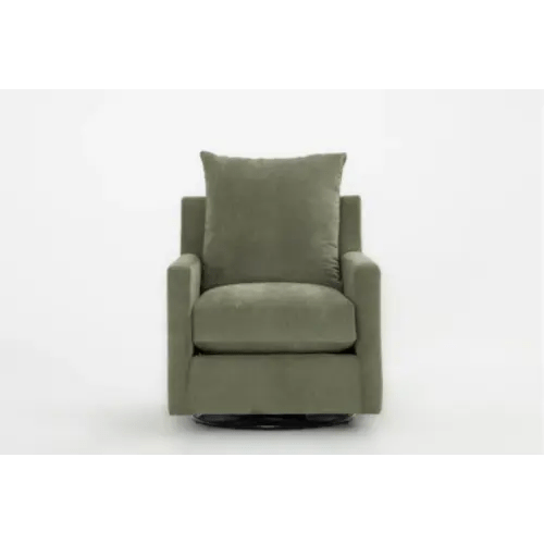 Bonaterra II Green 29.5" Swivel Glider Armchair | Nursery Chair