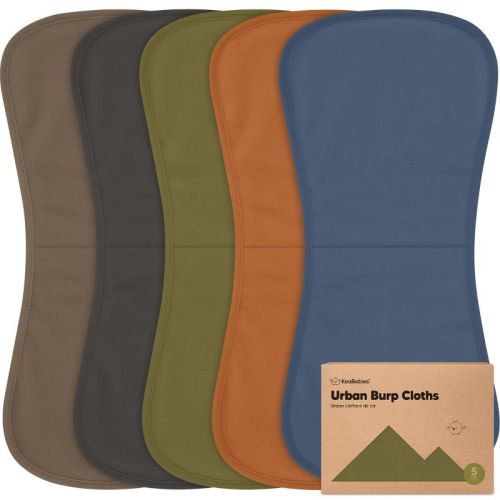 KeaBabies 5pk Urban Baby Burp Cloths, Organic Burping Cloth for Babies, Burp Rags for Baby Girls, Boys (Basic)