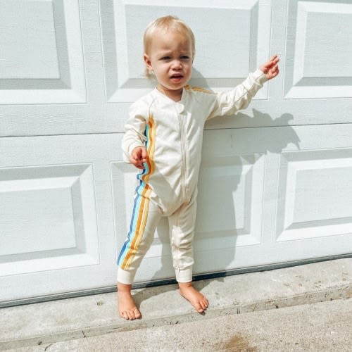 CREAM SIDE STRIPED SLEEPER