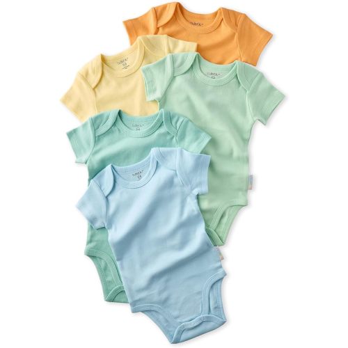 Avery 5-Pack Short Sleeve Bodysuits​ 100% Organic Cotton for Baby Boys​ & Girls