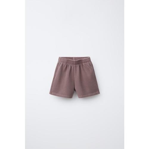 BASIC PLUSH SHORTS - Dark brown | ZARA United States