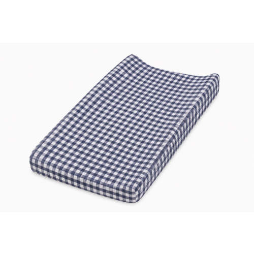 Navy Gingaham Changing Pad Cover