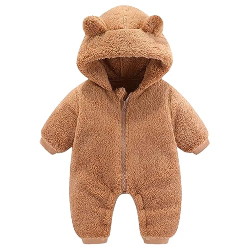 EnJoCho Baby Girls Boys Winter Clothes Snowsuit Teddy Bear Onesie Outfit Newborn Jumpsuit Romper Coat Hooded