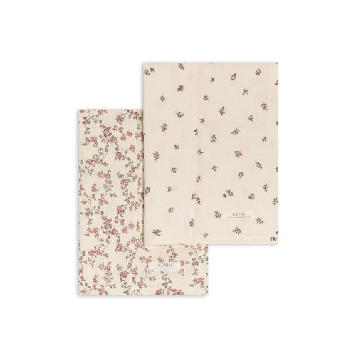 Colored Organics Baby 2 Pack Organic Cotton Burp Cloths Set - Agnes + Helen Floral Muslin