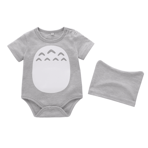 Styles I Love Unisex Baby Boys Girls Grey Short Sleeve Cotton Romper with Hat 2pcs Cartoon Summer Outfit (70/3-6 Months, Bodysuit with Hat)