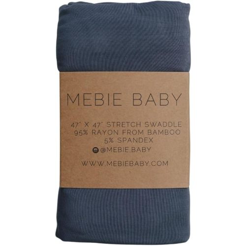 Mebie Baby Charcoal Stretch Swaddle, Modern and Neutral Swaddle Blanket for Baby Girl, Soft Baby Blankets, Newborn Swaddle Blanket, 0-3 Month, Comfy Wrap, Baby Essentials & Gifts (47" x 47")