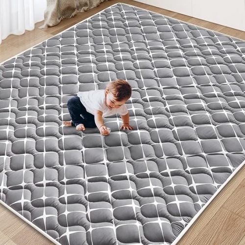 Baby Play Mat - 79" X 71",Premium Thicker Foam One-Piece Machine Washable, Extra Large Anti-Slip Soft Cushioning Foam Playmats for Babies and Toddlers, Foldable Baby Crawling Mat for Playpen