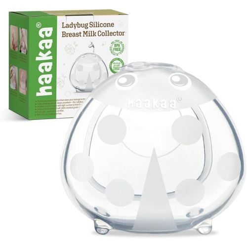 haakaa Ladybug Milk Collector Breast Milk Saver Breast Shell for Breastfeeding, Collect Breastmilk Leaks, Skin-Friendly and Easy to Wear (1.4oz/40ml,1PC)