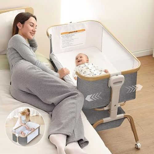 Baby Bassinet, Rocking Bedside Sleeper, Detachable & Portable Bassinet