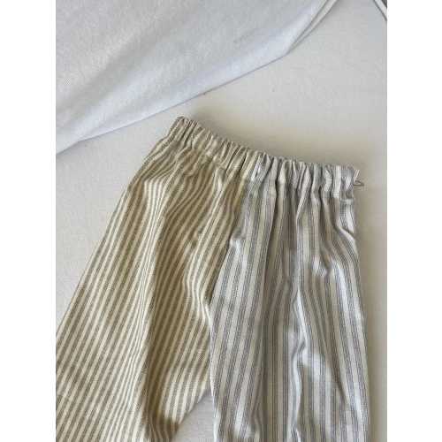 Children's Baggy Pants | Blue and neutral striped | 100% Cotton