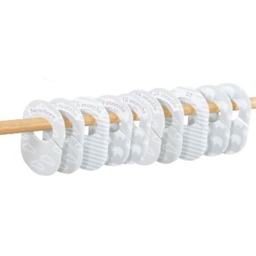 The Peanutshell 10-Pack Grey Nursery Closet Organizer Dividers