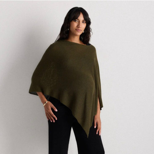 Lightweight Cotton Cashmere Nursing Shawl in Olive