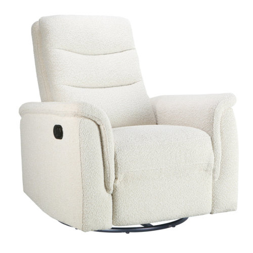 Nature's Plush Tillie Swivel Recliner In Cream Boucle & Reviews | Wayfair