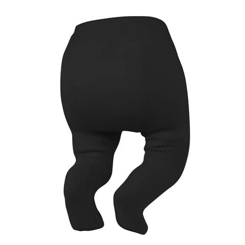Zando Opaque Cotton Tights for Baby Girls, Infants & Toddlers, Cozy Winter Leggings with Cable Knit Design, Size 0-3M to 6-7T