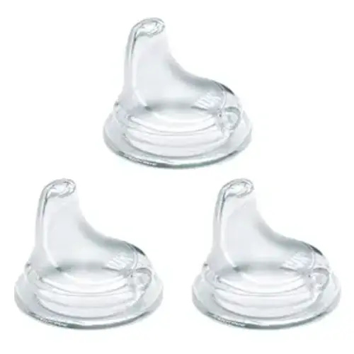 NUK Replacement Silicone Spout for Select NUK Cups, Spill-Proof, Soft Spout, Dishwasher-Safe, BPA-Free, Clear, Pack of 3
