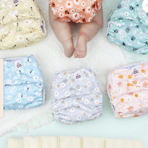 POCKET DIAPER 3.0 WITH INSERTS - 6 PACK(Garden Beetles)