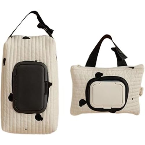 Embroidered Bear Wet Wipe Carrying Bag for Pram Cares Accessory Wet Wipe Storage Bag Large for Families Cares Accessories