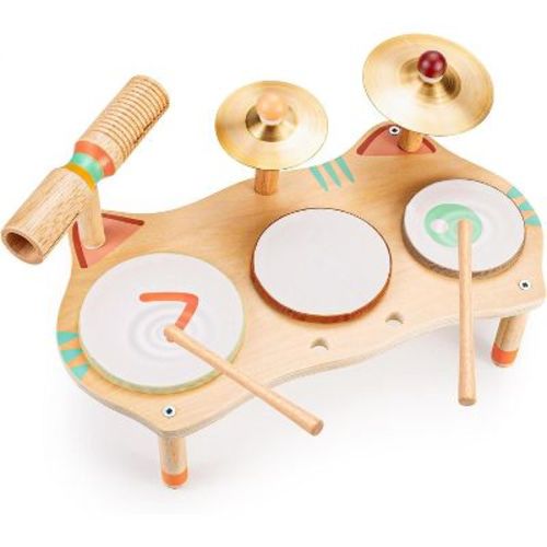 Toddler Drum Set – 11 in 1 Kids Musical Instruments with Resonant Drums, Cymbals, Maracas, Wrist Bells & More, for Ages 1-6