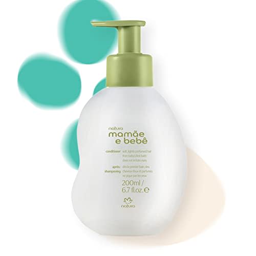 natura - Mamãe e Bebê Baby Conditioner - Untangle & Soften Baby Hair - 100% Vegan - Self-Preserving Formula - 97% Natural Origin - All Skin Types - Cruelty Free - Baby Essentials - 6.7 fl oz (200ml)