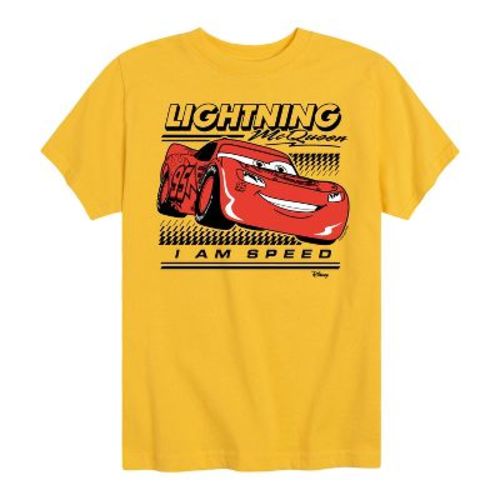 Boys' Cars Lightning McQueen I Am Speed Short Sleeve Graphic T-Shirt - Yellow - X-Large