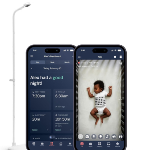 Nanit Pro Smart Baby Monitor & Floor Stand – 1080p Wi-Fi Video & Sound Camera, Sleep Coach and Breathing Motion Tracker, 2-Way Audio, Compatible with iOS and Android Phones, Includes Breathing Band