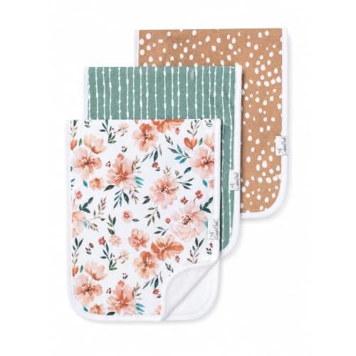 Copper Pearl Premium Baby Burp Cloths - 3-Pack Large Cotton Burp Cloths, Extra Soft Spit Up Rags with 3 Absorbent Layers, Perfect for Baby Boy and Baby Girl Gifts (21" x 10" Size, Autumn Set)