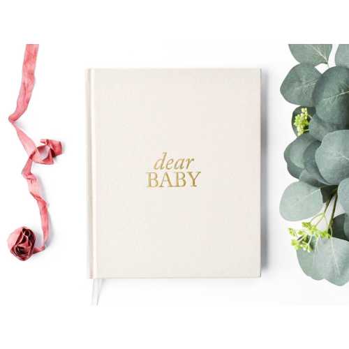 Linen Pregnancy Journal: Gold Foil Baby Keepsake Memory Book