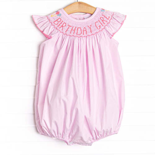Birthday Girl Smocked Bubble, Pink – Stitchy Fish