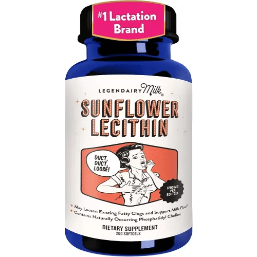 Legendairy Milk Sunflower Lecithin 1200mg, Lactation Support, Sunflower Lecithin Supplement for Clogged Milk Ducts, Made in USA, 200 Softgels