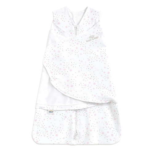 HALO Sleepsack Swaddle for Newborn Girls 0-3 Months, 100% Cotton, Midnight Moons Pink