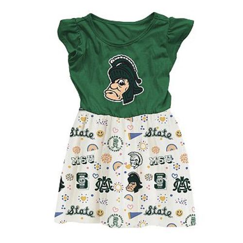 Toddler Wes & Willy Green Michigan State Spartans Vault Princess Dress