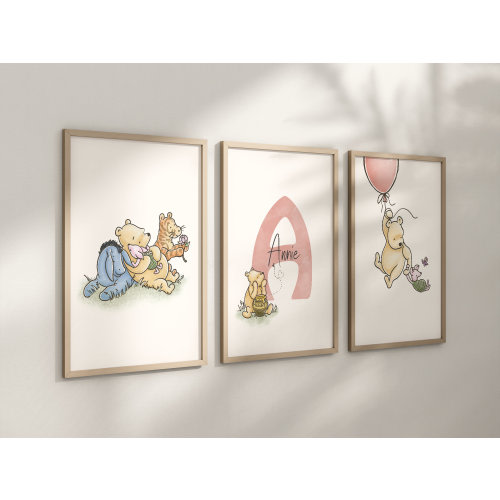 Personalized Set of 3 Classic Winnie-the-Pooh Nursery art prints, Gender Neutral, Winnie-the-Pooh inspirational quotes, new baby gift, 133