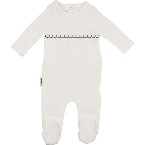 Embroidered Yoke Footie and Beanie Set