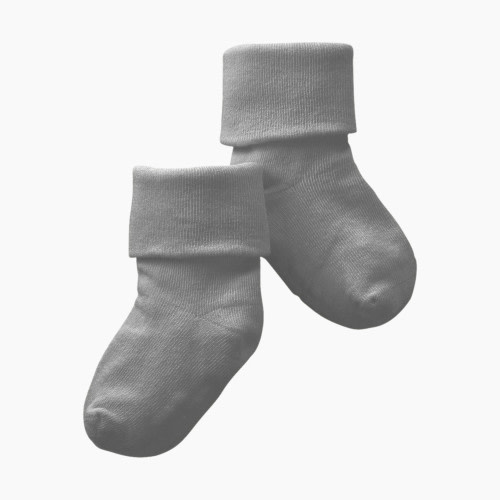 Babysoy Organic Cotton Solid Socks - Thunder, 0-6 Months