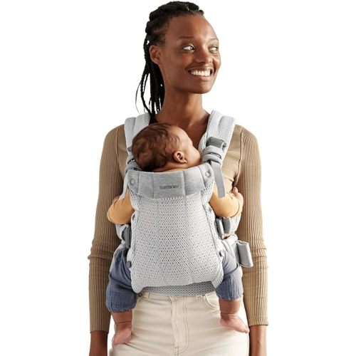 BabyBjörn Baby Carrier Harmony, Silver, 3D Mesh | 3-in-1 Ergonomic Baby Carrier; Newborn, Facing-In, Outward-Facing, and Back Carrying Positions Supported (7-40 lbs), Newborn to Toddler