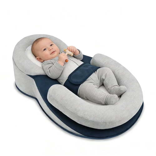 SlumbayTale Babe Bed Acid Reflux with Strap,for Comfortable Play & Feeding Support（Gray）