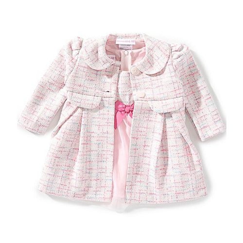 Bonnie Jean Baby Girls Long-Sleeve Boucle Coat & Sleeveless Boucle/Mesh Fit-And-Flare Dress Set | Dillard's