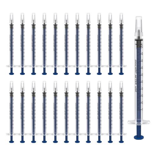 Omawrf Lot de 50 seringues stériles en plastique de 1 ml avec capuchon, outils de mesure et de distribution pour laboratoires scientifiques, mesure de liquide, alimentation des animaux de compagnie,