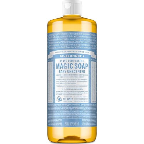 Dr. Bronner's Baby Unscented Pure-Castile Liquid Soap, 32 oz