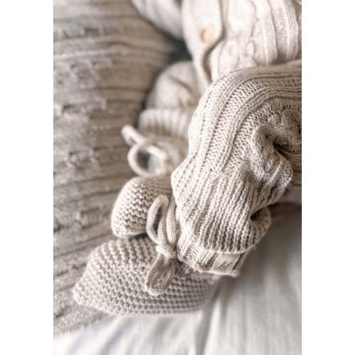 Luna + Luca Organic Booties | Natural 0-3m
